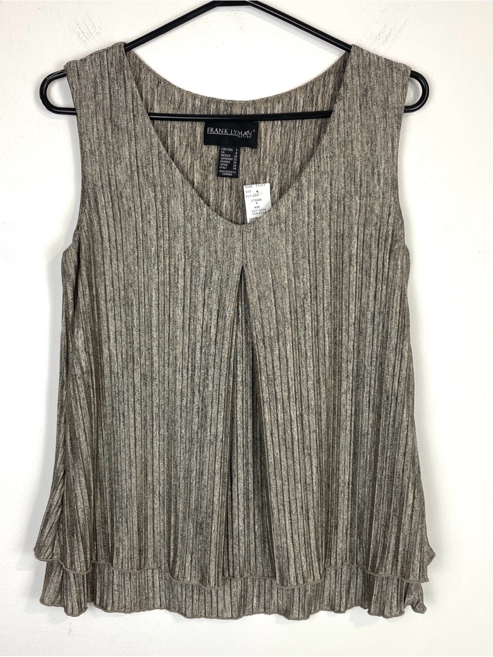 Frank Lyman Design Top Gold Shimmer